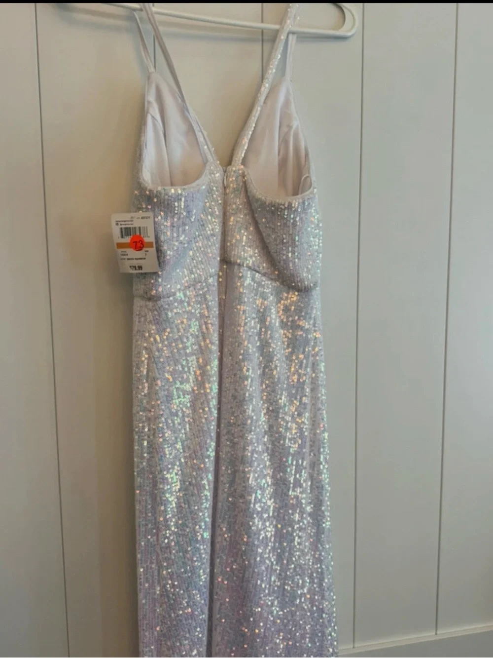 Morgan & Co. Iridescent Sequin Maxi Skirt - Silver